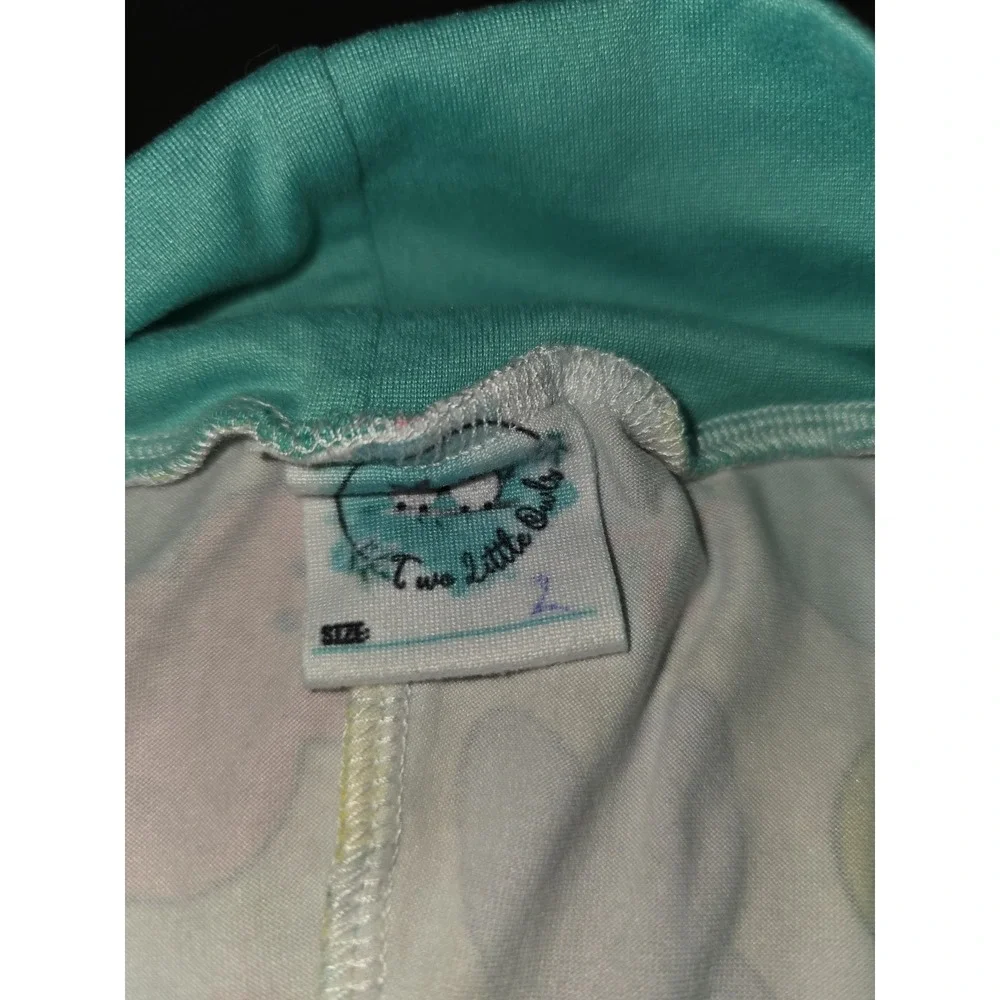 Two little owls boutique spring Easter peeps bunny hood top‎ size 3 leggings 2t